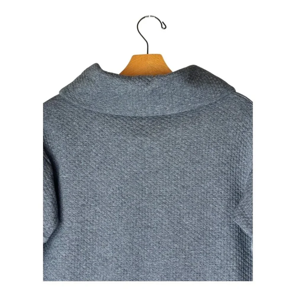 Lacoste Dress Women XS Gray Quilted Cowl Neck Marcassin‎ Sweatshirt Mini Preppy